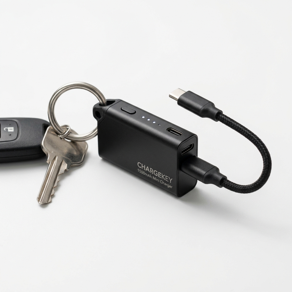 Emergency Portable Key Chain Charger for Car & Keys